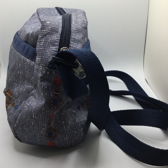 A Rare Retired Western Style Sequins Print Blue LeSportsac Crossbody Handbag - Picture 2 of 4